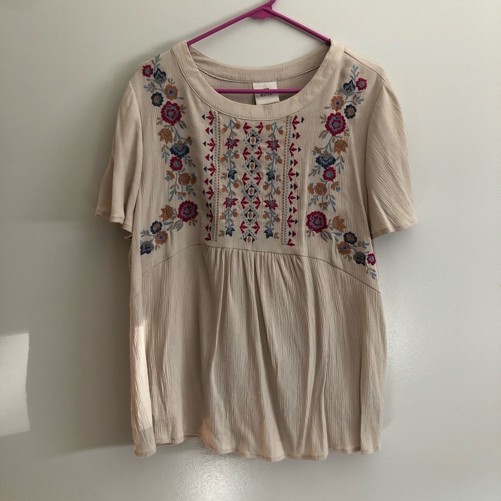 Cream Colored Floral Shirt